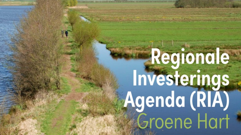 Beeld van open veenweide met de tekst Regionale Investerings Agenda (RIA) Groene Hart
